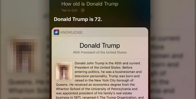 Siri’s latest glitch shows Donald Trump’s age as a penis