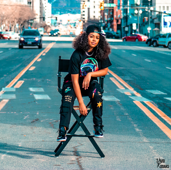 @pammcarolina photographed in BB Club Stellar Pants and Galaxy SS Tee. COP THIS FIT > https://eastsidehype.com/collections/billionaire-boys-club